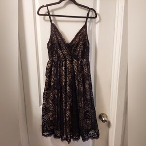 Torrid Black Lace Sleeveless V-Neck Midi Sundress XL